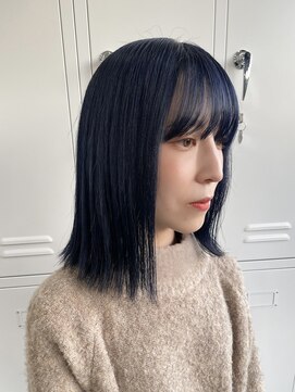 ノートエートル 西金沢(Nought etre) 20代/30代/ケアブリーチ/ネイビーカラー/ブルーブラック