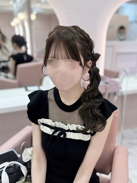ヘアセット アリエス 池袋駅東口店(Aries) 髪の毛リボンサイドポニー