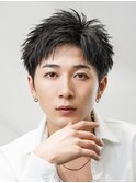 ビジネスメンズショートリクルート七三かき上げヘアツーブロック