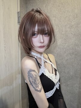 リアイス(Re:ICE) 地雷系ピンクブラウンショートウルフ