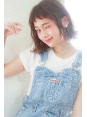 人気 切りっぱなしボブ ジグザグバング