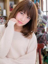 カバーヘア イヴ 戸頭店(COVER HAIR EVE)&nbsp;*+COVER HAIR+*…ベージュカラー×斜めバング♪くせ毛風ミディc