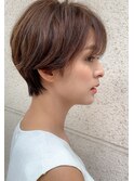 大人可愛いショートボブ 耳かけ  ひし形ショート 30代40代