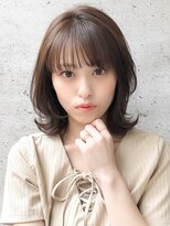 美髪小顔アッシュブラウンブランジュマニッシュ外ハネボブ