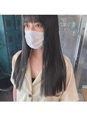 ぱつっと黒髪ストレートロング＊切りっぱなしロング