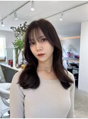 グレージュミルクティーベージュカラー韓国レイヤーカット桑名