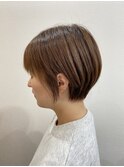 透明感ベージュ×王道丸みショート☆