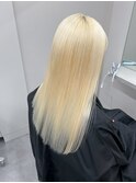 8212渋谷ブロンドホワイトアッシュ髪質改善ストレート韓国ヘア