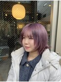 パープルカラー/艶髪/ハイトーン