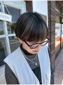 ハイライト×マッシュショート
