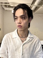 ファルベ(Farbe) スパイキーショートブルーブラックフェザーパーマサーフカール