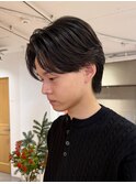 ベリーショート/ダークアッシュ/ニュアンスパーマ/韓国マッシュ