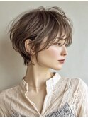 白髪ぼかし脱白髪染め似合わせショートボブ30代40代50代60代