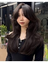 ヌエン 渋谷(NU/EN)&nbsp;重軽バタフライレイヤー×アッシュブラウン/ロングハイレイヤー