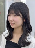 ◎小顔前髪顔まわり暗めカラーくびれロングミディアム