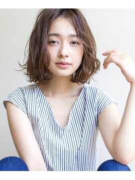 アコロン(acoron) 小顔ボブ×オリーブカラー×ショートパーマ×イルミナ