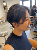 大人キレイ奥行きショートアップバングひし形＊セミウェット