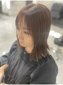 切りっぱなしミディアムスタイル