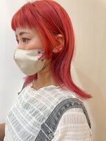 スノッブアーティ(SNOB ARTY) ブリーチレッドオレンジダブルカラー韓国レイヤーカット