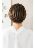 オレンジベージュハイライト小顔丸みショートZ北海道20代30代