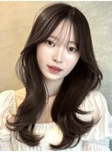 韓国風/レイヤー/小顔/前髪カット/髪質改善/グレージュ/透明感