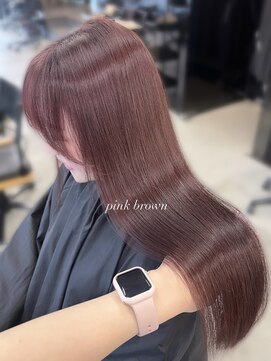 アリュウル 表参道(ALLURE) 大人可愛い艶カラー*ピンクブラウン/ブリーチ無しダブルカラー