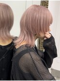 mayu//ペールピンクラベンダーホワイトピンクカラーブリーチ