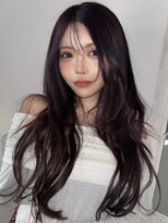 フリーラ 表参道(freera) 透明感のブラウンレッドカラーの韓国シースルーバング