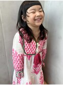 Say.キッズイメチェンミディアム黒髪ウェーブ美髪ワイドバング