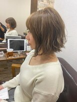 ハサミバイアトリエナガノ 千葉(8sami by atelier nagano)&nbsp;デザインカラー／レイヤーカット/ウエットヘア/オリーブベージュ