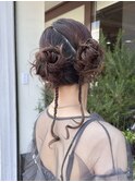 結婚式参列ヘアアレンジ☆ツインシニヨン