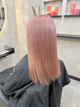 ルノン フィージュ(LUNON fieju) ハイライトカラーくびれヘアアプリコットオレンジ