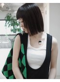 オン眉ボブ