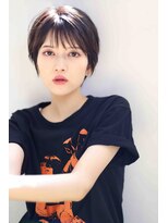 ムウ 難波(MOU) クールショートボブ前髪イメチェンピンクベージュ30代40代50代