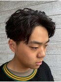 メンズ/ニュアンスパーマ/センターパート