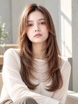 シヨン(ciyon.)&nbsp;顔まわりレイヤー/ロングレイヤー/透明感ブラウン/韓国ヘア