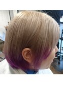 garbohair営業中スタイル♪2BLEACHしてラベンダーラインカラー♪