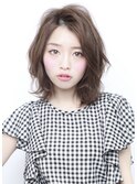 センターパート×ルーズな外国人風ウェーブ