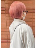 【ROJITHA原宿表参道］切りっぱなしボブ×コーラルピンク
