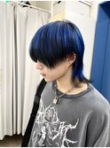メンズウルフダブルカラーデザインカラー裾カラー派手髪