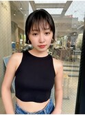 レイヤーカット ウェットヘア オリーブベージュ 大人ヘア 原宿