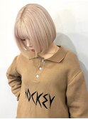 【SHARON】ハイトーンボブ×ベージュカラー