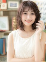 カバーヘアアンドスパ ブリス 浦和(COVER HAIR&SPA bliss)&nbsp;くせ毛風シースルーバング韓国風巻きミディh3浦和20代30代40代