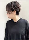 ショートボブ/グレーベージュ/白髪染め/白髪ぼかし/40代/美髪