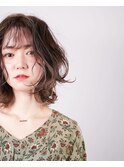 大人かわいいレイヤーゆるふわパーマハイライトベージュカラー