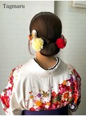袴着付けヘアセット☆シンプルシニヨン