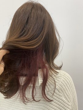 ナオシ 田原台店(nao c) インナーカラー×ピンクベージュ