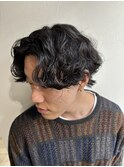 無造作ニュアンスシャドウセンターパートパーマ