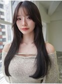 ANGELICA 韓国っぽシアーブラック 顔まわりレイヤー