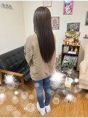 #エクステ#ブラウン色#暗めカラー#ナチュラル#ロングヘア可愛い
